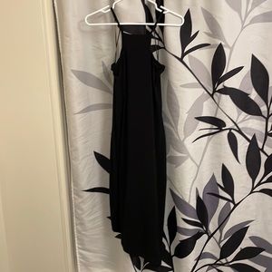 Express black asymmetrical halter dress size M